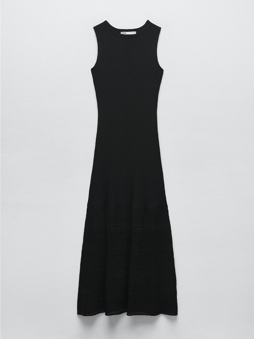 Zara Sleeveless Black Knit Maxi Dress - Women